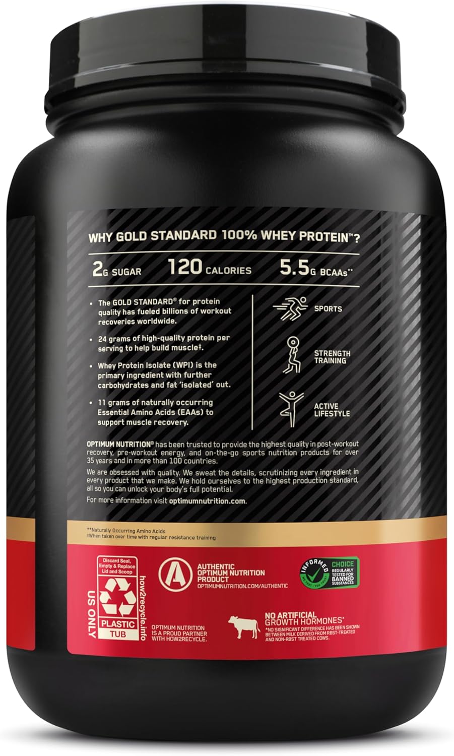 Optimum Nutrition Gold Standard 100% Whey Protein Powder, Double Rich Chocolate, 5 Pound (Packaging May Vary