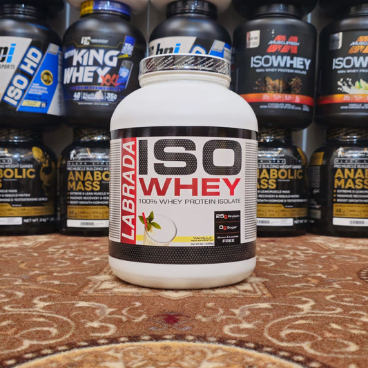 Labrada ISO Whey 100% Whey Protein Isolate – 25g Protein, Zero Sugar, Vanilla Flavor (5 lbs)