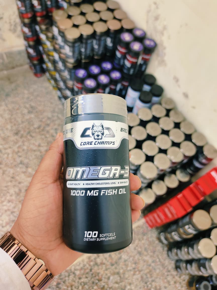 Core Champs Omega-3 Fish Oil 1000 mg – Daily Heart & Wellness Support (100 Softgels)