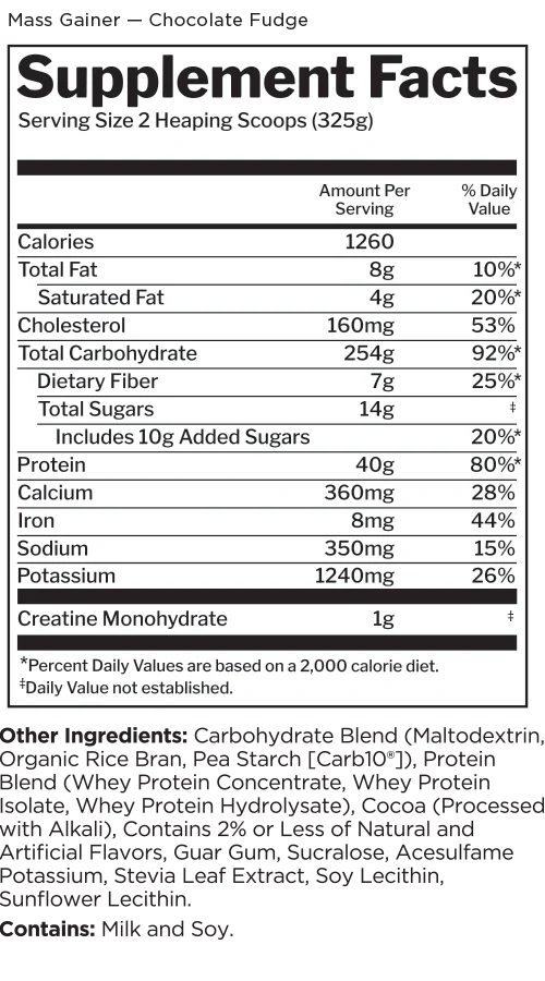 Rule 1 Mass Gainer - High-Calorie Weight Gain Formula