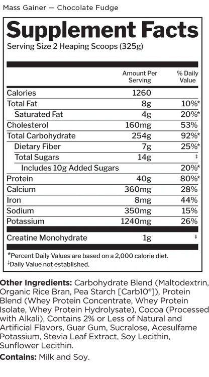 Rule 1 Mass Gainer - High-Calorie Weight Gain Formula
